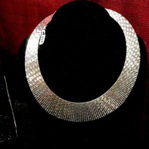 Sterling Silver Wide Collar Necklace